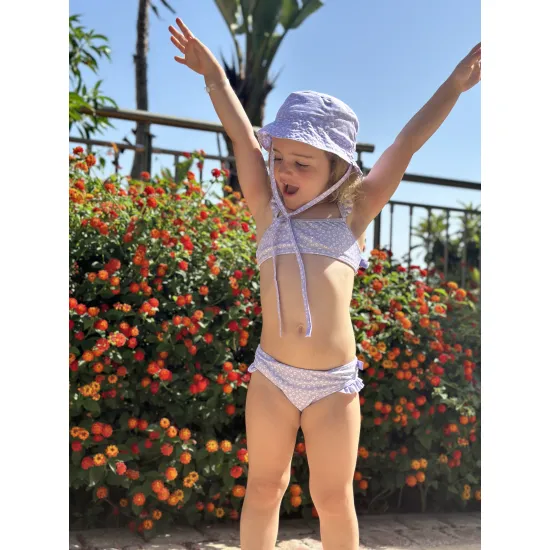 Dětské plavky Dívčí plavky bikiny s UPF 50+ Lila Leopard Swim Essentials