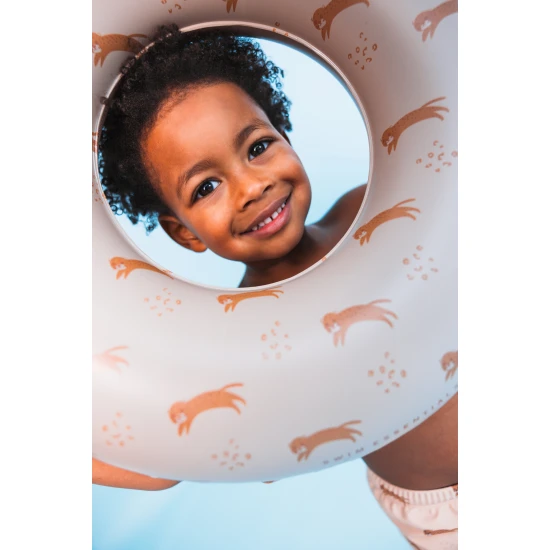 Dětský nafukovací kruh Swim Essentials s leopardím vzorem v hnědé barvě – průměr 55 cm