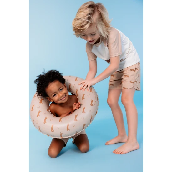 Dětský nafukovací kruh Swim Essentials s leopardím vzorem v hnědé barvě – průměr 55 cm