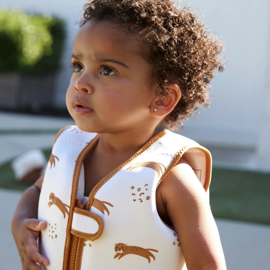 Stylová a bezpečná plovací vesta pro děti Brown Leopard Swim Essentials
