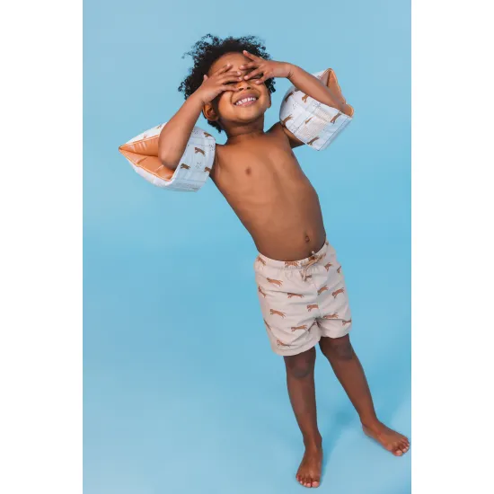 Plavky Boxerky s UPF 50+ Brown Leopard | Swim Essentials