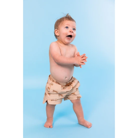 Dětské chlapecké plavky šortky s UPF 50+ Brown Leopard | Swim Essentials