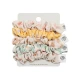 Barevné scrunchie gumičky do vlasů – set 5 ks v různých vzorech a barvách.