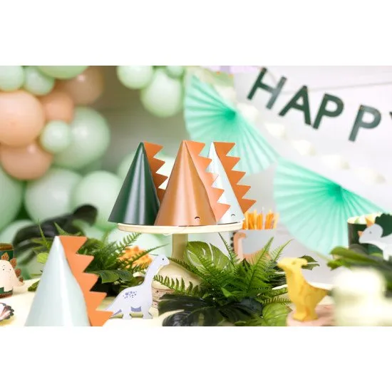 Party Deco Párty kloboučky Dinosaurus 6 ks Párty kloboučky pro malé narozeninové oslavence.