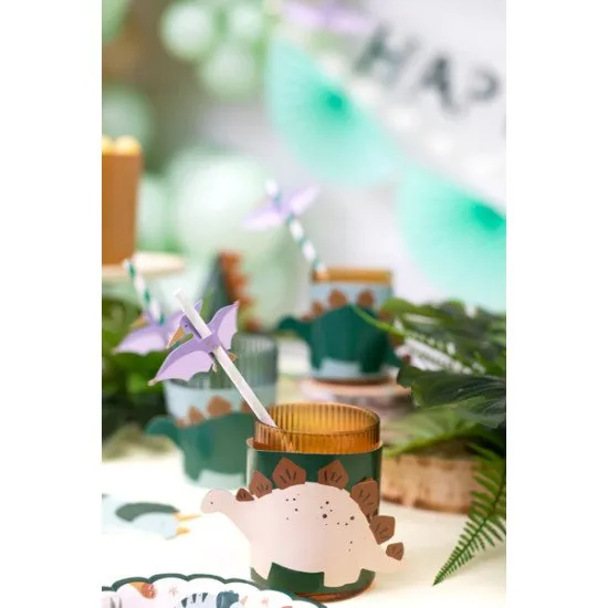 Party Deco Obaly na kelímky Dinosaurus 6 ks Obaly na kelímky s motivem dinosaura pro každou dětskou oslavu.