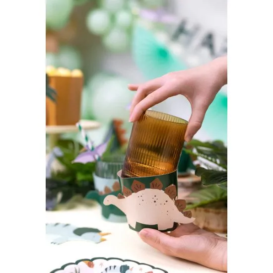 Party Deco Obaly na kelímky Dinosaurus 6 ks Obaly na kelímky s motivem dinosaura pro každou dětskou oslavu.