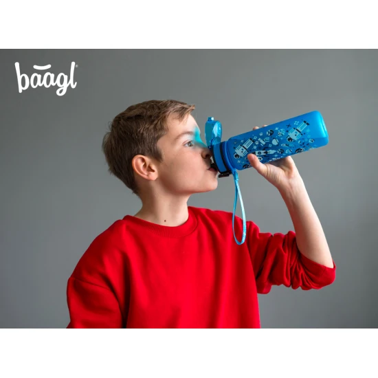 Tritanová láhev na pití Space Game 500 ml s praktickým uzávěrem a veselým motivem.
