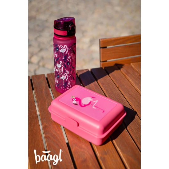 Tritanová láhev Plameňák 500 ml s uzamykatelným víčkem a poutkem