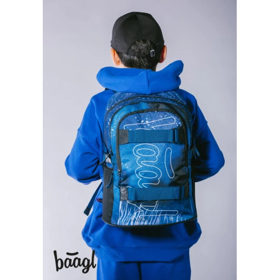 Školní batoh Skate Steel – ergonomický batoh se skateboardovými popruhy, reflexními prvky a přihrádkou na notebook