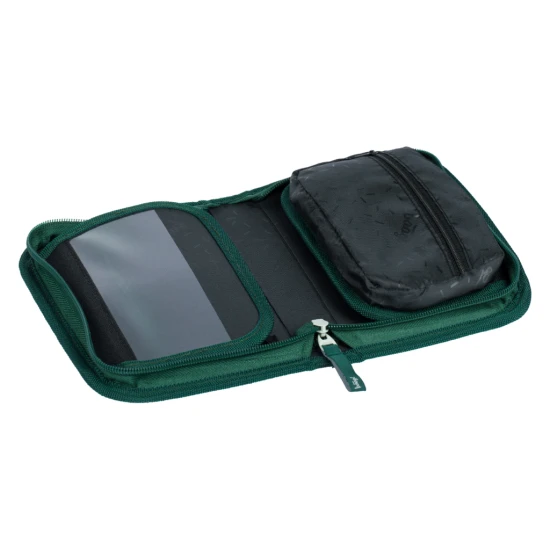 Jednopatrový školní penál s motivem draka, s praktickými poutky a kapsou na drobnosti.