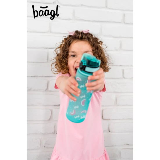 Baagl Tritanová láhev na pití Duha 500 ml Tritanová láhev pro děti s motivem Duha značky BAAGL