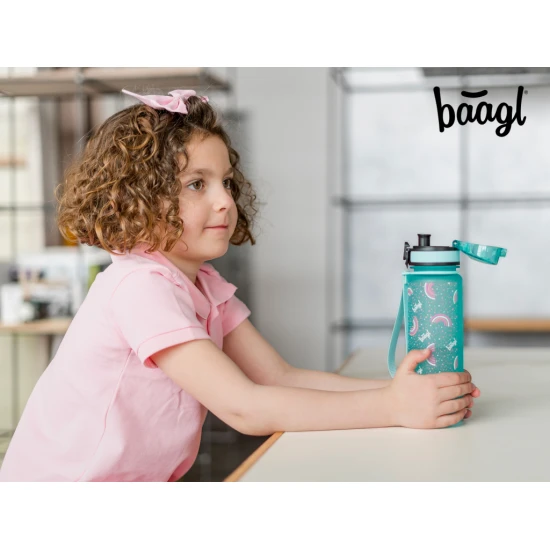 Baagl Tritanová láhev na pití Duha 500 ml Tritanová láhev pro děti s motivem Duha značky BAAGL