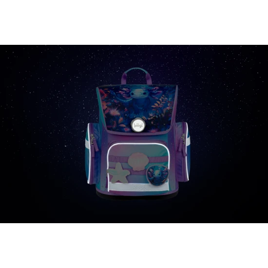 Školní taška Ergo Axolotl – ergonomická taška s designem axolotla, výklopným otevíráním a reflexními prvky