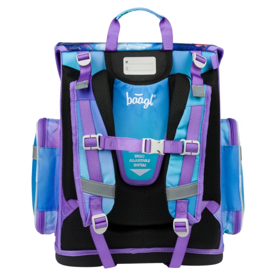 Školní taška Ergo Axolotl – ergonomická taška s designem axolotla, výklopným otevíráním a reflexními prvky