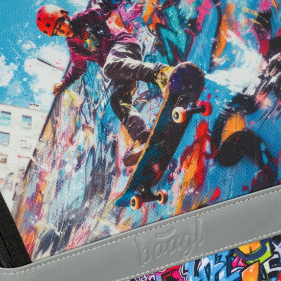 Školní batoh Zippy Skatepark – ergonomická batoh s originálním designem, výklopným otevíráním a reflexními prvky