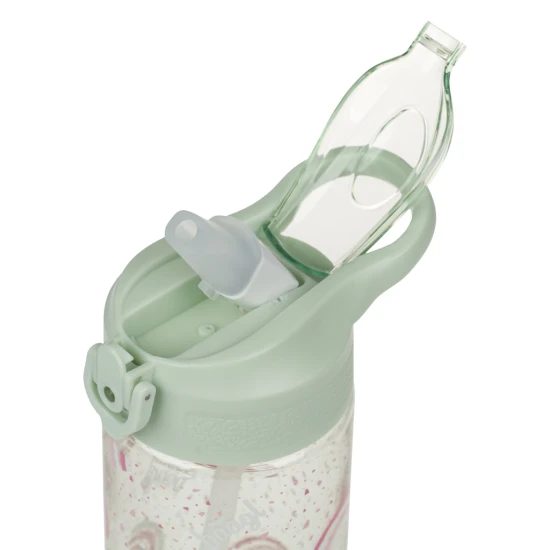 Tritanová láhev na pití s brčkem Duha 500 ml, BPA-free, praktická a odolná pro školáky a sportovce.