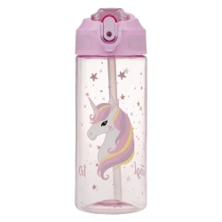 Tritanová láhev s brčkem Rainbow Unicorn 500 ml
