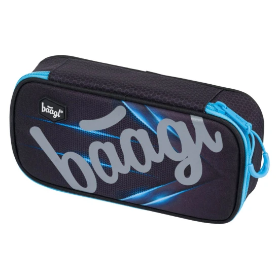 Penál Skate Blue Light s moderním designem a praktickými funkcemi, ideální pro uspořádání školních potřeb.