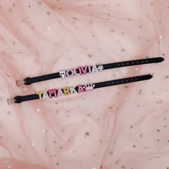 Černý dětský náramek se jménem KLASIK Nojomojo