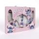 Stitch - barevná sada doplňků do vlasů, náramkem, řetízkem a prstenem pro děti