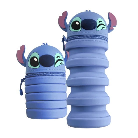 Roztahovací silikonový penál Stitch – ideální do školy