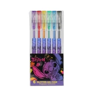 Gelová pera se třpytkami Stitch Black 6 ks