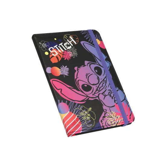 Zápisník A5 Stitch Black – elegantní zápisník s elastickou gumkou pro děti