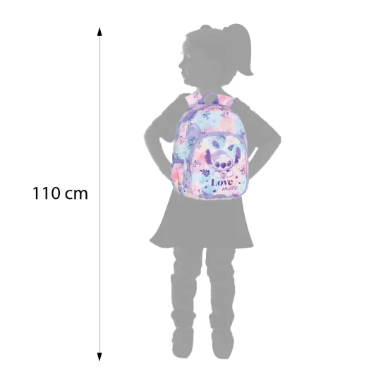 Dětský batoh Toby Stitch Pastel s polohovatelnými ramenními popruhy a bezpečnostní píšťalkou.