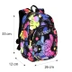 Dětský batoh Toby Stitch Black s polohovatelnými ramenními popruhy a bezpečnostní píšťalkou.