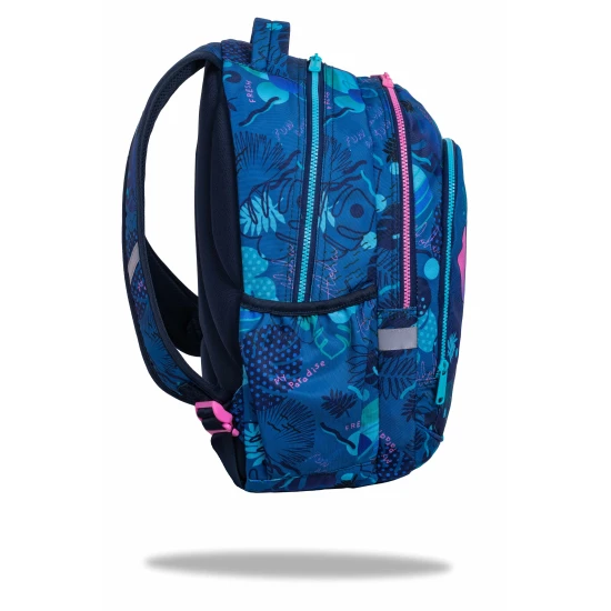 Školní batoh Coolpack Prime Stitch Blue se dvěma přihrádkami a polstrovanými ramenními popruhy.
