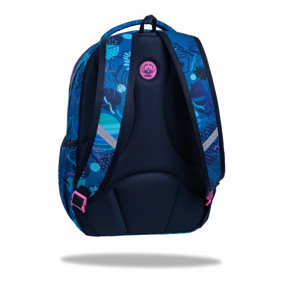 Školní batoh Coolpack Prime Stitch Blue se dvěma přihrádkami a polstrovanými ramenními popruhy.