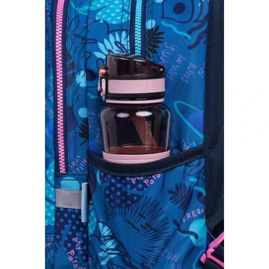 Školní batoh Coolpack Prime Stitch Blue se dvěma přihrádkami a polstrovanými ramenními popruhy.