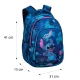 Školní batoh Coolpack Prime Stitch Blue se dvěma přihrádkami a polstrovanými ramenními popruhy.