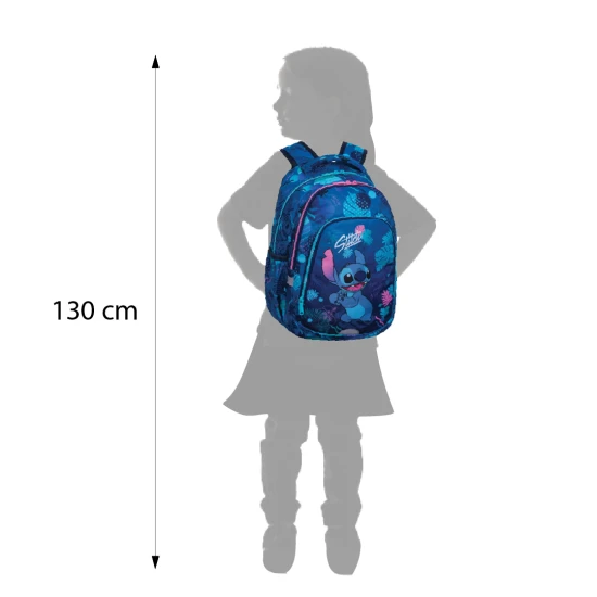 Školní batoh Coolpack Prime Stitch Blue se dvěma přihrádkami a polstrovanými ramenními popruhy.