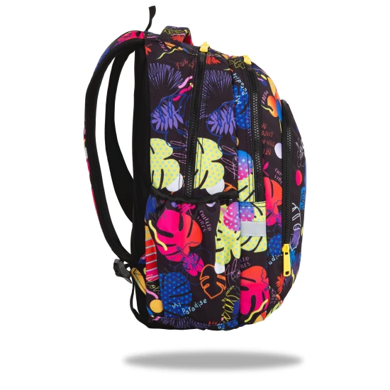 Školní batoh Coolpack Prime Stitch Black se dvěma přihrádkami a polstrovanými ramenními popruhy.