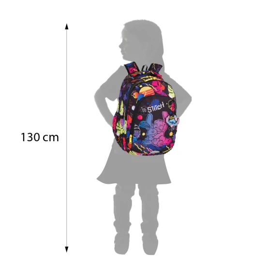 Školní batoh Coolpack Prime Stitch Black se dvěma přihrádkami a polstrovanými ramenními popruhy.