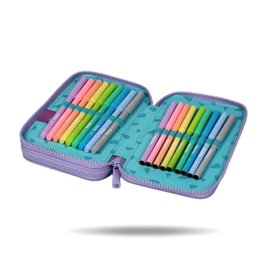 Dvoupatrový penál s vybavením – Stitch Pastel pro školáky