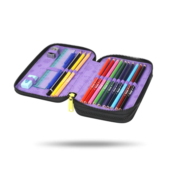 Dvoupatrový penál s vybavením – Stitch Black pro školáky