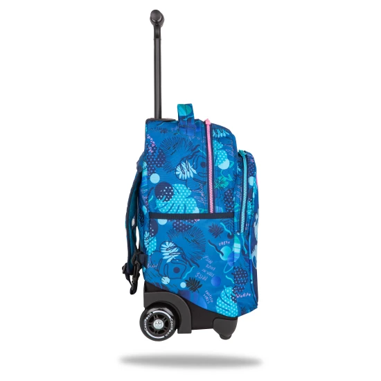 Školní batoh Jack na kolečkách Stitch Blue se dvěma prostornými komorami a reflexními prvky pro dětskou bezpečnost.