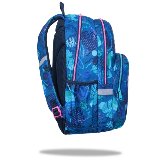 Školní batoh Coolpack Rider Stitch Blue se dvěma přihrádkami a polstrovanými ramenními popruhy.