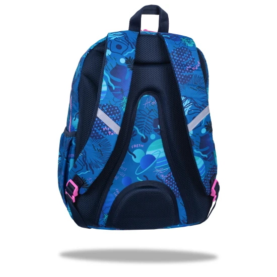 Školní batoh Coolpack Rider Stitch Blue se dvěma přihrádkami a polstrovanými ramenními popruhy.