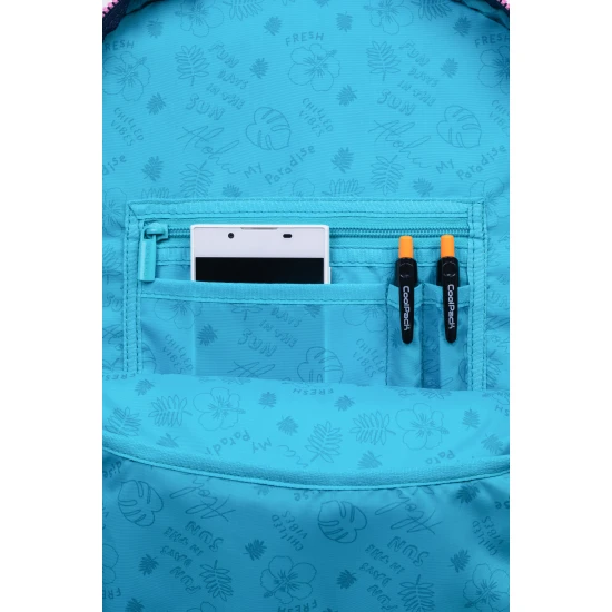 Školní batoh Coolpack Rider Stitch Blue se dvěma přihrádkami a polstrovanými ramenními popruhy.