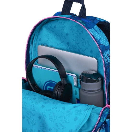 Školní batoh Coolpack Rider Stitch Blue se dvěma přihrádkami a polstrovanými ramenními popruhy.