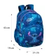 Školní batoh Coolpack Rider Stitch Blue se dvěma přihrádkami a polstrovanými ramenními popruhy.