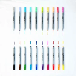 Oboustranné fixy s dvojitým hrotem vypratelné 20 ks Oboustranné fixy s dvojitým hrotem vypratelné 20 ks