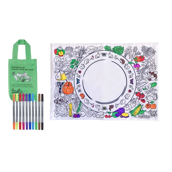 Prostírání na vybarvování Garden, gro, eat! s fixy eatsleepdoodle