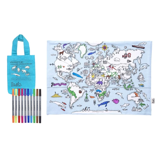 Prostírání na vybarvení World map