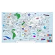 Ubrus na vybarvení World map – Pro děti, které objevují svět a zvířata