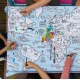 Ubrus na vybarvení World map – Pro děti, které objevují svět a zvířata