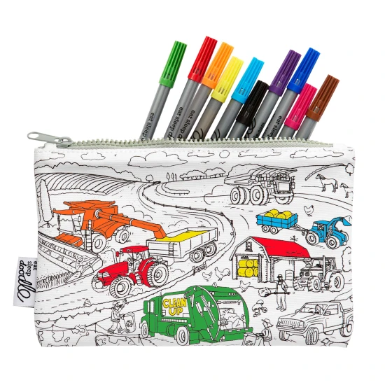Penál Working wheels na vybarvování s fixy eatsleepdoodle